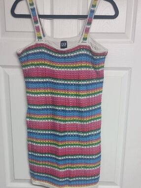 GAP Rainbow Striped Knit Tank Dress